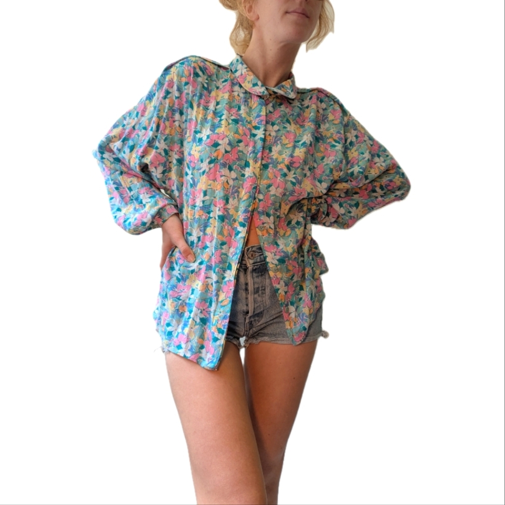 Vintage 70s Floral Blouse